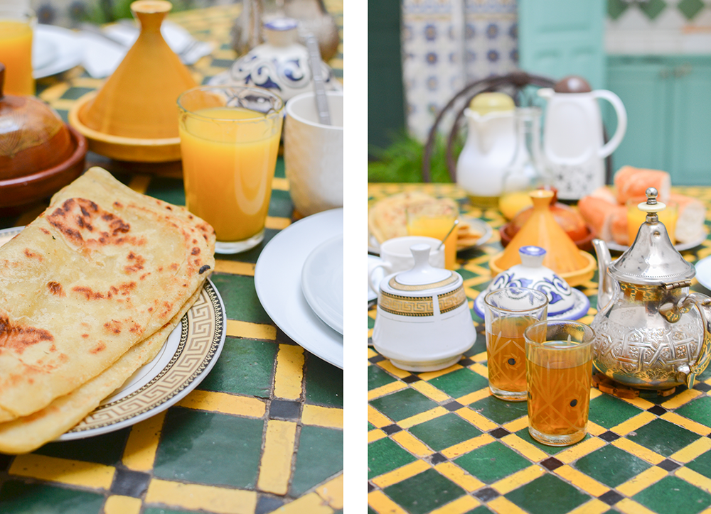 Marrakech petit dejeuner thé menthe