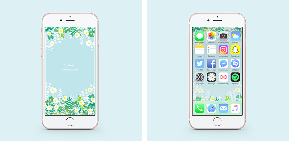 fonds d'écran iphone Yves Rocher avec fleurs et camomille