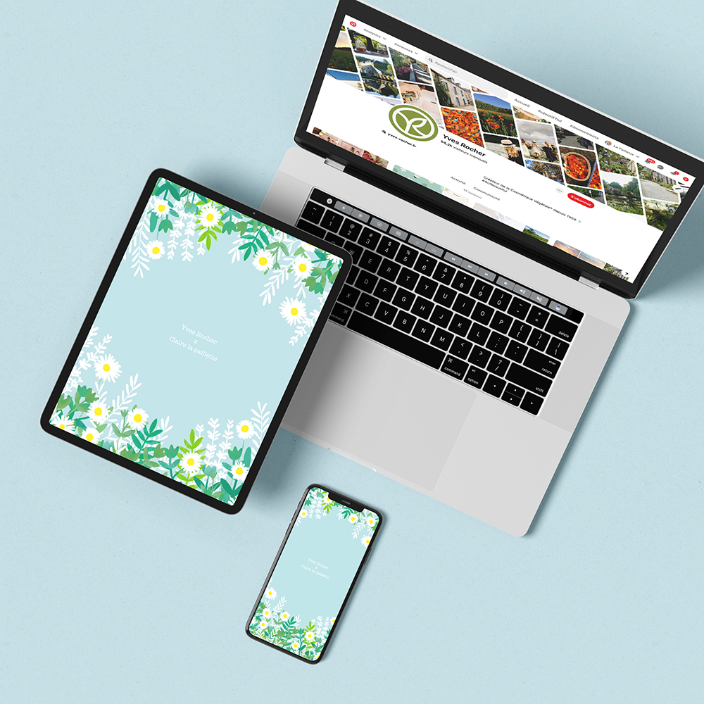 fonds d'écran iphone et ipad Yves Rocher avec fleurs et camomille
